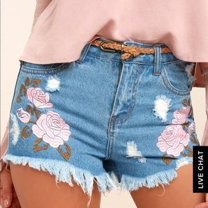LuLu’s Embroidered Denim Shorts